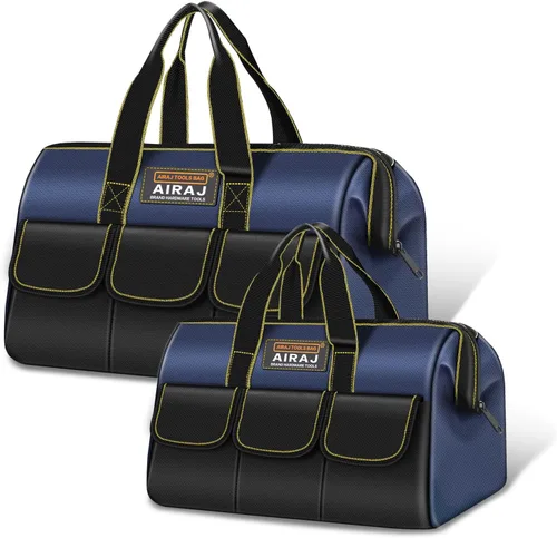AIRAJ - Juego de 2 bolsas de herramientas | Bolsa de almacenamiento de herramientas portátil de 18 y 14 pulgadas | Bolsas de herramientas de boca