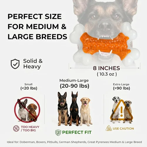 Miniatura 3 de Kseroo - Juguetes para perros de raza grande que son masticadores agresivos, huesos resistentes, juguetes masticables de nailon para la dentición