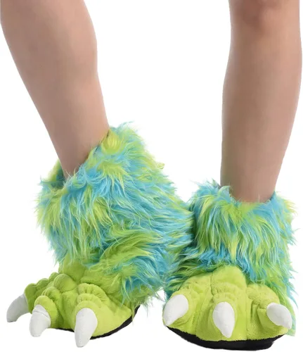 Miniatura 2 de Lazy One - Pantuflas con diseño de garra de animal para niños y adultos, disfraz divertido para niños, cálidas pantuflas peludas