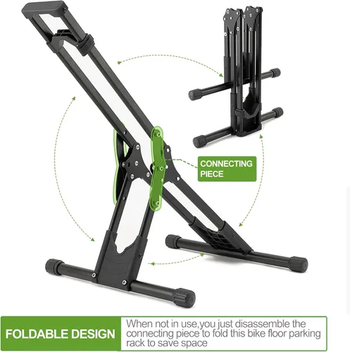 Miniatura 4 de RELIANCER Soporte de almacenamiento ajustable para bicicletas, estante de estacionamiento para bicicletas, soporte de rueda de bicicleta estable