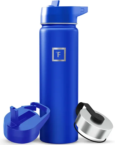Miniatura 112 de IRON °FLASK Frasco de hidratación para acampar y senderismo con pajilla, botella de agua deportiva de acero inoxidable con aislamiento de boca