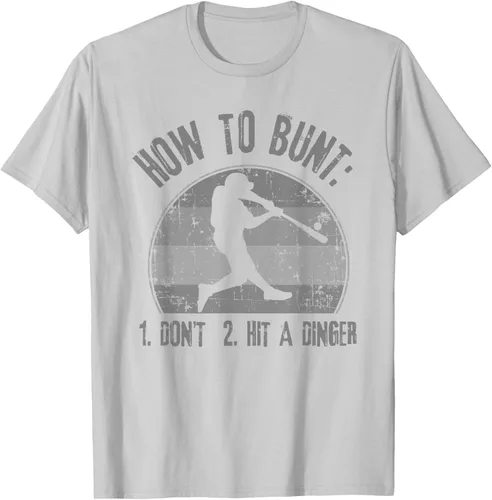 Miniatura 75 de Cómo Bunt Don't Hit A Dinger - Camiseta divertida de béisbol y sóftbol, Negro, S