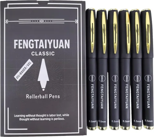Miniatura 13 de Fengtaiyuan B07P18x6, bolígrafos de gel de tinta azul - agarre cómodo antideslizante, tinta azul, punta fina, 0.7mm, tinta de secado rápido, caja
