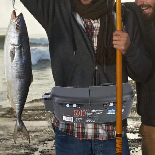 Miniatura 4 de Bolsa de cintura de pesca, caja organizadora de aparejos de pesca multifuncional portátil, bolsa de cintura, para señuelos cebos gancho, cintura