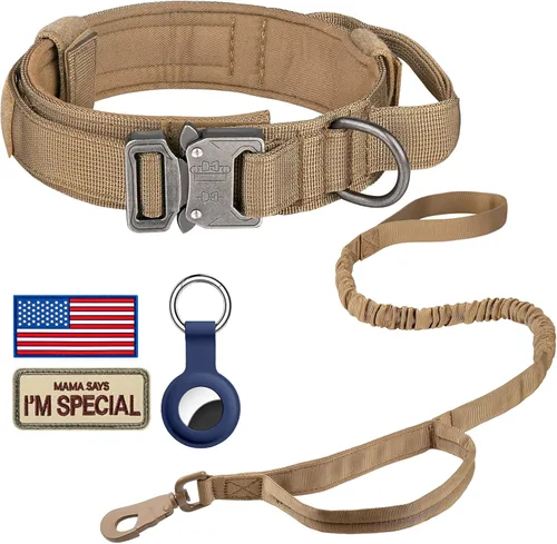 Miniatura 34 de DAGANXI Collar táctico para perro, collar ajustable de nailon para entrenamiento militar con asa de control y hebilla de metal pesado para perros