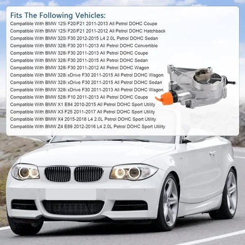 Miniatura 3 de 11667640279 Bomba de vacío de refuerzo de freno compatible con BMW 125i 320i 328i 528i X1 X3 X4 Z4 E84 E89 F10 F20 F21 F25 F30 2011-2017