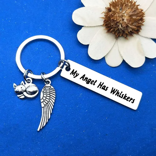 Miniatura 4 de Dabihu Llavero de regalo conmemorativo para mascotas, joyería de condolencias con bigotes en memoria de gatos, regalo de condolencias para amantes