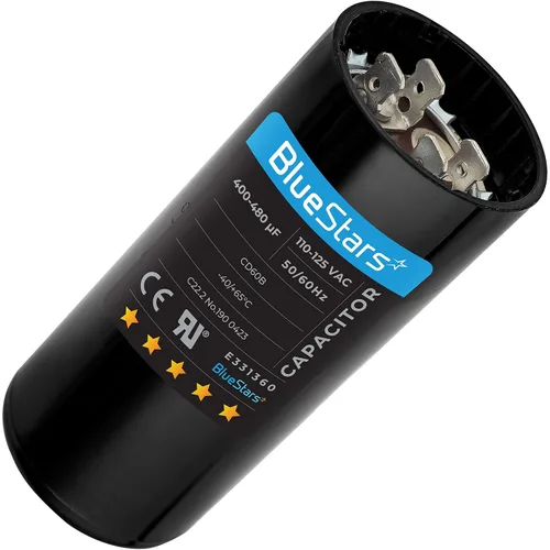 Miniatura 26 de [[Listado UL] BlueStars 108-130 uF MFD 110-125 VCA voltios ±20% 50/60 Hz CD60 Condensador de arranque redondo AC Pieza de repuesto eléctrico