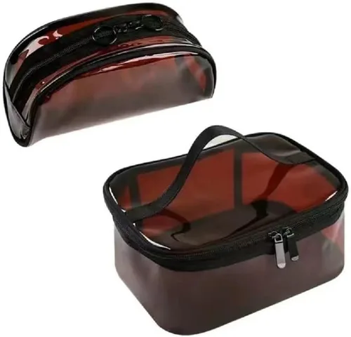 Miniatura 5 de ZITEZHGO Bolsa de cosméticos transparente para mujer, bolsa de viaje, bolsa de maquillaje, bolsa de aseo impermeable, organizador de PVC, Claro