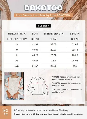 Miniatura 6 de Dokotoo - Suéteres sin botones de playa de punto trenzado para mujer, bonitos, para verano y otoño, con bloques de colores a rayas, ligeros, cómodos