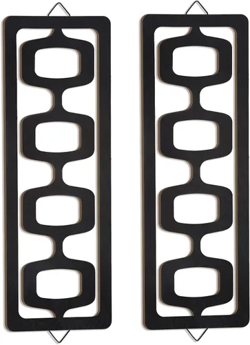 CroBlissful 2 piezas de arte de pared moderno de mediados de siglo, madera, acentos decorativos de elegancia de mediados de siglo, escultura de