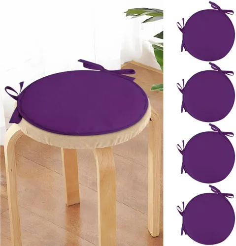 Miniatura 15 de Womenyiaor Juego de 2 cojines redondos para sillas de bistró para interiores y exteriores, cojines para sillas de bistró con lazos, cojines redondos