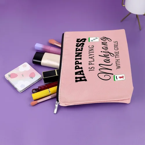 Miniatura 6 de Sazuwu Mahjong - Bolsa de maquillaje divertida para mujer, Azul y rosa