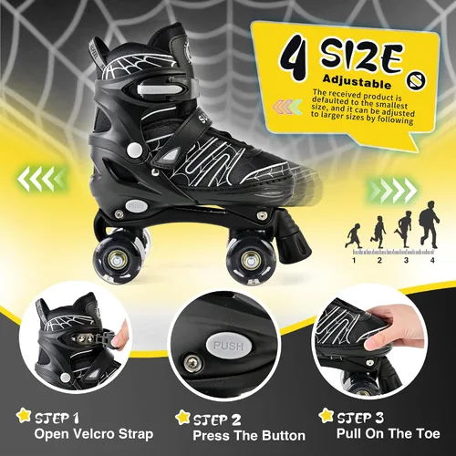 Miniatura 2 de SULIFEEL - Patines ajustables para niños para niños de 3-5, 5-8, 6-12 años con ruedas iluminadas ajustables de 4 tamaños, el mejor regalo para niños