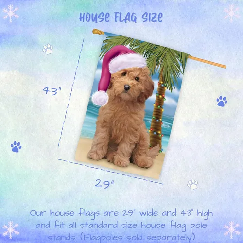 Miniatura 6 de Doggie of the Day Goldendoodle HFLG61613 - Bandera de casa de perro – Decoración de jardín para mascotas de doble cara para Navidad, verano, 28