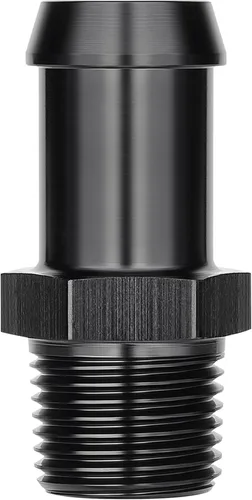 Miniatura 15 de EVIL ENERGY 3/8" NPT macho a 1/2" adaptador de montaje de púas 45 grados aluminio negro