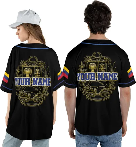 Miniatura 5 de Camiseta de béisbol de Venezuela con nombre personalizado, camiseta de Venezuela para hombres y mujeres, camiseta de béisbol unisex S-5XL