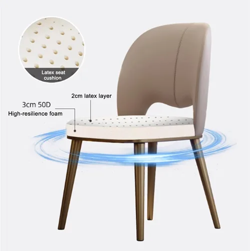 Miniatura 4 de Sillas de comedor, sillas de comedor, juego de 2/4, sillas de cocina con patas de metal, sillas de comedor tapizadas con cojín de cuero, para Negro