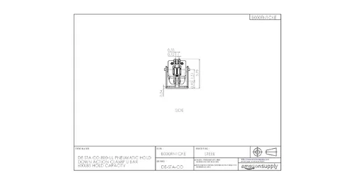 Miniatura 3 de DE-STA-CO Abrazadera de sujeción neumática 810-U con barra en U, capacidad de retención de 600 lb
