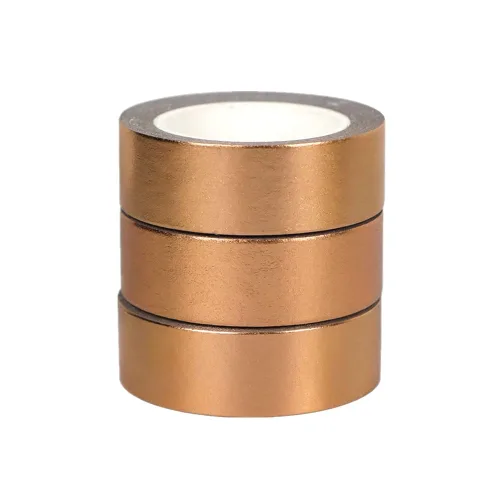 AxeWoodz Juego de 3 rollos de cinta washi de lámina dorada de latón, cinta decorativa, papel artístico, cinta adhesiva para envolver regalos,