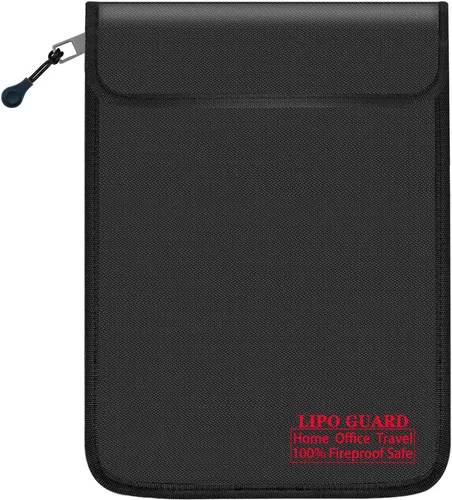 Miniatura 9 de Bolsa de seguridad Lipo ignífuga de 5 x 8 pulgadas con cremallera ignífuga, borde ignífugo, alambre ignífugo, oficina en casa, viajes