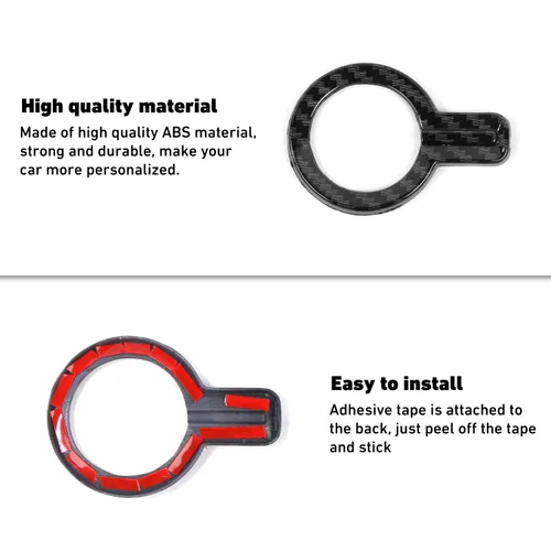 Miniatura 5 de Linskip Anillo de botón de arranque compatible con Ford Bronco 2021-2025, cubierta del botón de arranque del motor para accesorios interiores Bronco