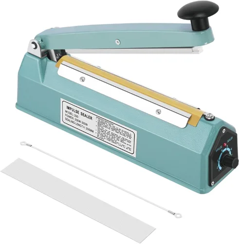 Flexzion Selladora de impulso de 8 pulgadas (200 mm) de 300W con modo de calentamiento ajustable, sin necesidad de precalentamiento, selladora de