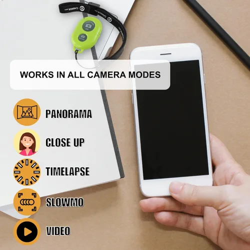 Miniatura 2 de CamKix control remoto inalámbrico para cámara con obturación y Bluetooth para teléfonos inteligentes – crea increíbles fotos y autofotos., Verde