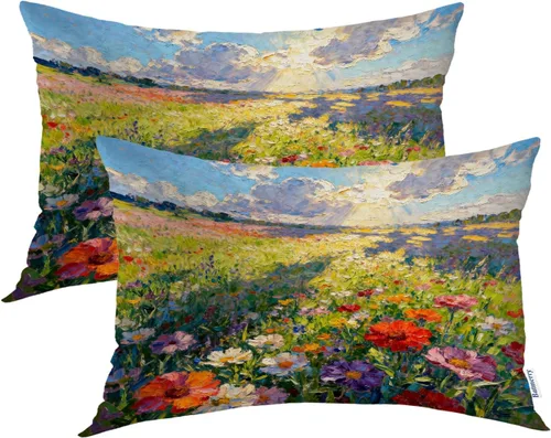 Miniatura 85 de Batmerry Black Cat Green Leaves Throw Pillow Covers, Cat Among Foliage Decorative Pillow Covers Digital Printing Blended Fabric for Couch Sofa Bed