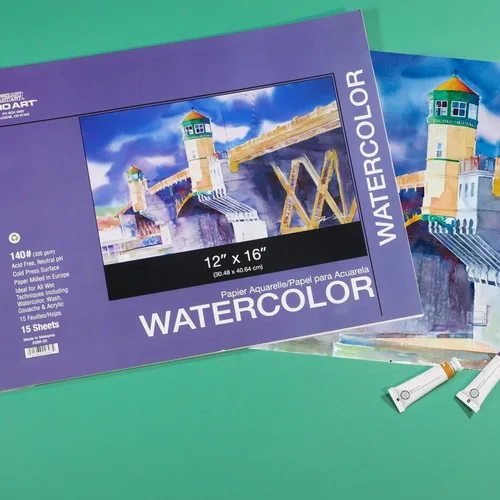 Miniatura 3 de Pro Art Bloc de acuarela de 12 x 16 AF 140 libras, 15 unidades, papel de acuarela, cuaderno de bocetos, papel de color de agua, bloc de papel