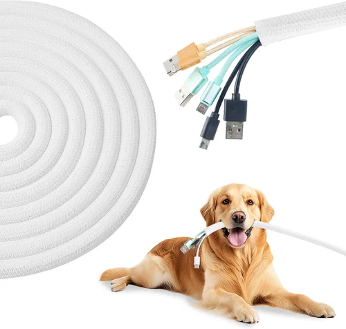 Miniatura 10 de Split Wire Loom - Funda trenzada de 3/8 pulgadas, 50 pies, para gestión de cables, protector de cable para mascotas, TV, escritorio y automóvil