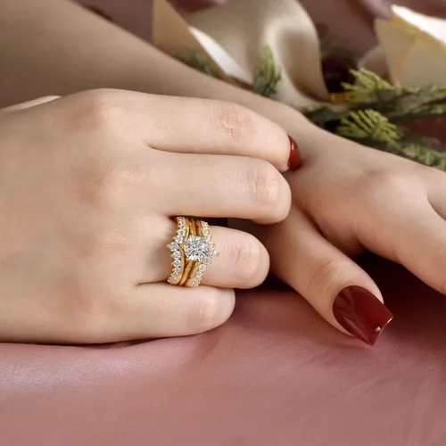 Miniatura 2 de Wuziwen Anillo de boda vintage, anillos de compromiso para mujer, plata de ley, talla 5-12