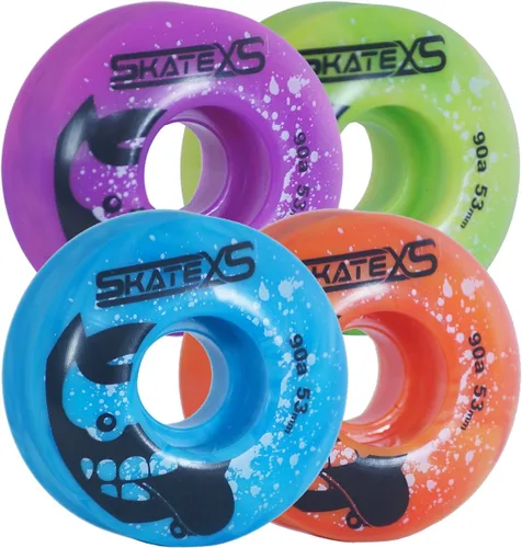 Miniatura 2 de SkateXS Patineta de unicornio para niñas principiantes Cinta de agarre azul/ruedas multicolor