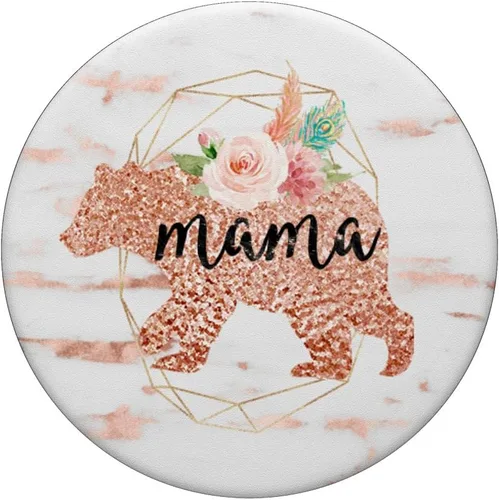 Miniatura 3 de Mama Bear Rose Marble - Soporte para teléfonos y tabletas, diseño geométrico de acuarela, color rosa