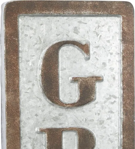 Miniatura 5 de Deco 79 59450 - Letrero de pared de hierro envejecido, 36 x 7 pulgadas, gris/marrón