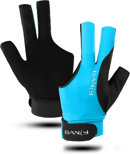 Miniatura 10 de Banly Guantes de billar para billar que se adaptan a la mano izquierda, 3 dedos, guante deportivo de billar pequeño, para jugadores de billar
