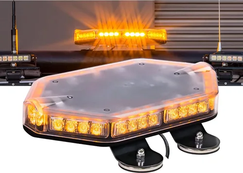 Miniatura 22 de NanoFlare NFMB56 Mini Barra de Luz Estroboscópica LED Roja Blanca de 17" 12V 56W [Clase SAE 1] [Imán/Montaje Permanente] Barra de Luz de Baliza