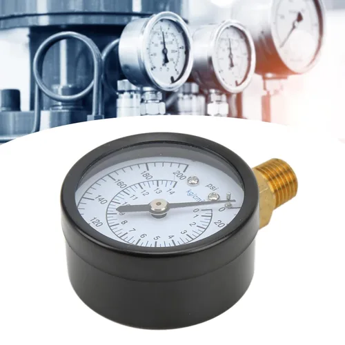 Miniatura 9 de Tissting Medidor de presión 1/4 pulgada NPT Rosca 0-200psi 0.0-30.9 lbs/cm² 1.969 in Diámetro Esfera Circular Top Mount Manómetro para Agua Aire