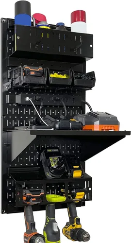 Wall Control Kit organizador de almacenamiento de herramientas eléctricas, soporte inalámbrico para taladro, estación de carga, 16 x 32 pulgadas,