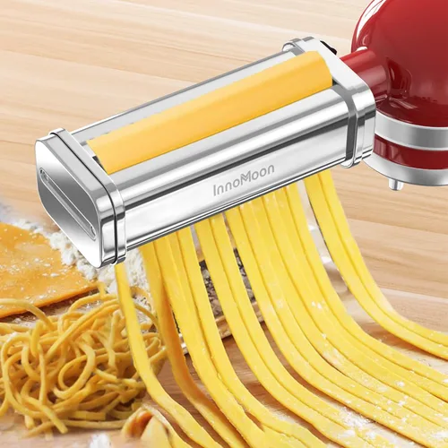 Miniatura 5 de Accesorio para hacer pasta para batidora de pie KitchenAid, incluye rollo de hojas de pasta, cortador de espaguetis, cortador de fettuccine