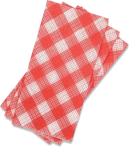 Miniatura 12 de Servilletas de papel American Homestead - Servilletas desechables de tipo lino rojas a cuadros para cena - Servilletas de mesa de calidad de Rojo