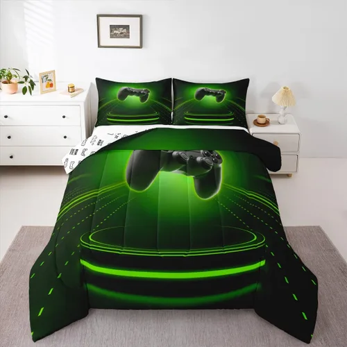 Miniatura 16 de Erosebridal Juego de edredón de videojuegos para niños y adolescentes, juego de ropa de cama de videojuegos, decoración del hogar para niños