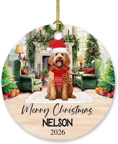 Miniatura 15 de Adorno personalizado de caniche negro, regalo para perro, mamá, perro, papá, adorno de Navidad único de perro caniche negro 2025, adorno de caniche