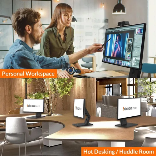 Miniatura 5 de Ideao Hub - Monitor de pantalla táctil P-Cap de 24 pulgadas, QHD, HDMI, VGA, entrada USB C, táctil de 10 puntos, soporte PD, con soporte versátil