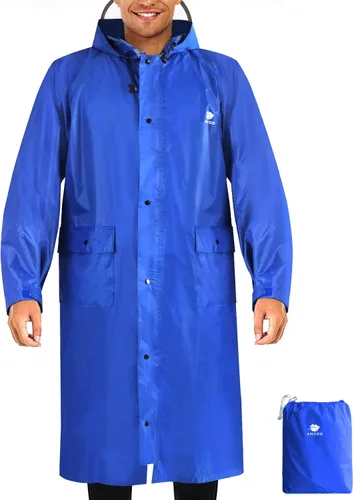 Miniatura 16 de Anyoo Poncho de lluvia con capucha, impermeable, ligero, para hombres, mujeres y adultos, con bolsillo para senderismo, camping, actividades al aire