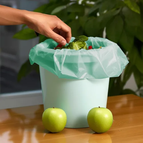 Miniatura 7 de Bolsas de basura compostables de 1.2 galones, 150 paquetes, bolsas de compost de AYOTEE y pequeñas bolsas de basura biodegradables, color verde