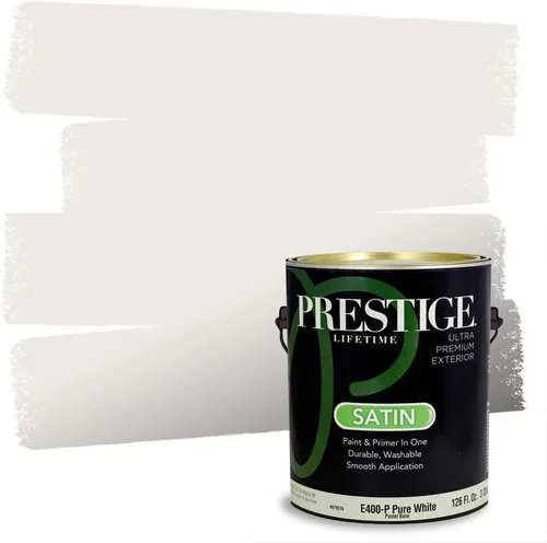 Miniatura 11 de Prestige Paints - Pintura y sellador 2 en 1 para exteriores, 1 galón, plana, similar a Sherwin Williams Snowfall, P100-P-SW6000