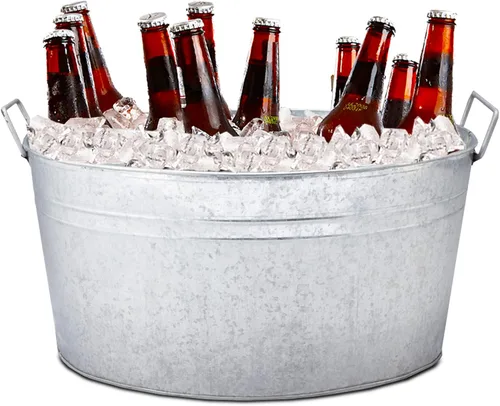 Miniatura 12 de Simple Elements - Bañera galvanizada para bebidas de 2.5 galones, cubo de hielo multifuncional, bañera de bebidas para fiestas, eventos y decoración