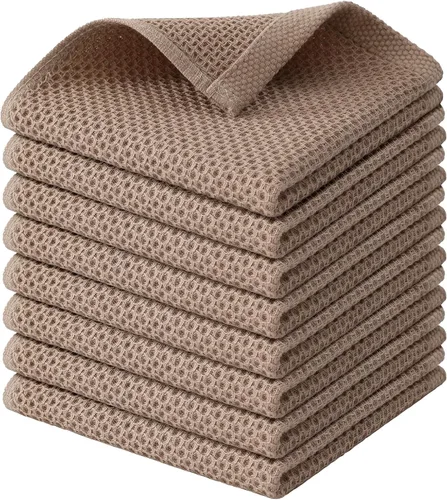 Miniatura 26 de Kitinjoy - Paños de cocina de 100 % algodón, tela de tejido gofrado, paño de limpieza ultrasuave, absorbente y de secado rápido. Gris Oscuro