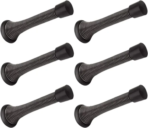 Miniatura 13 de Paquete de 18 topes de resorte para puerta, color blanco, topes flexibles de 3-1/4 pulgadas con puntas de parachoques de goma blanca